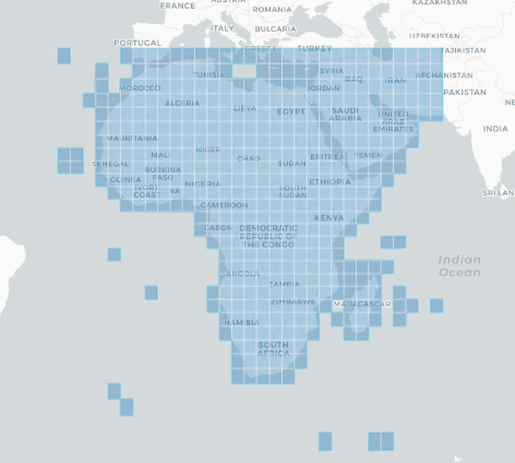 ESA WorldCover Geographic Extent