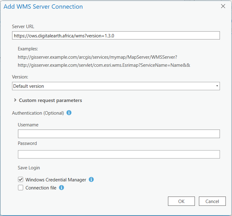 ArcGIS - Create New WMS Connection