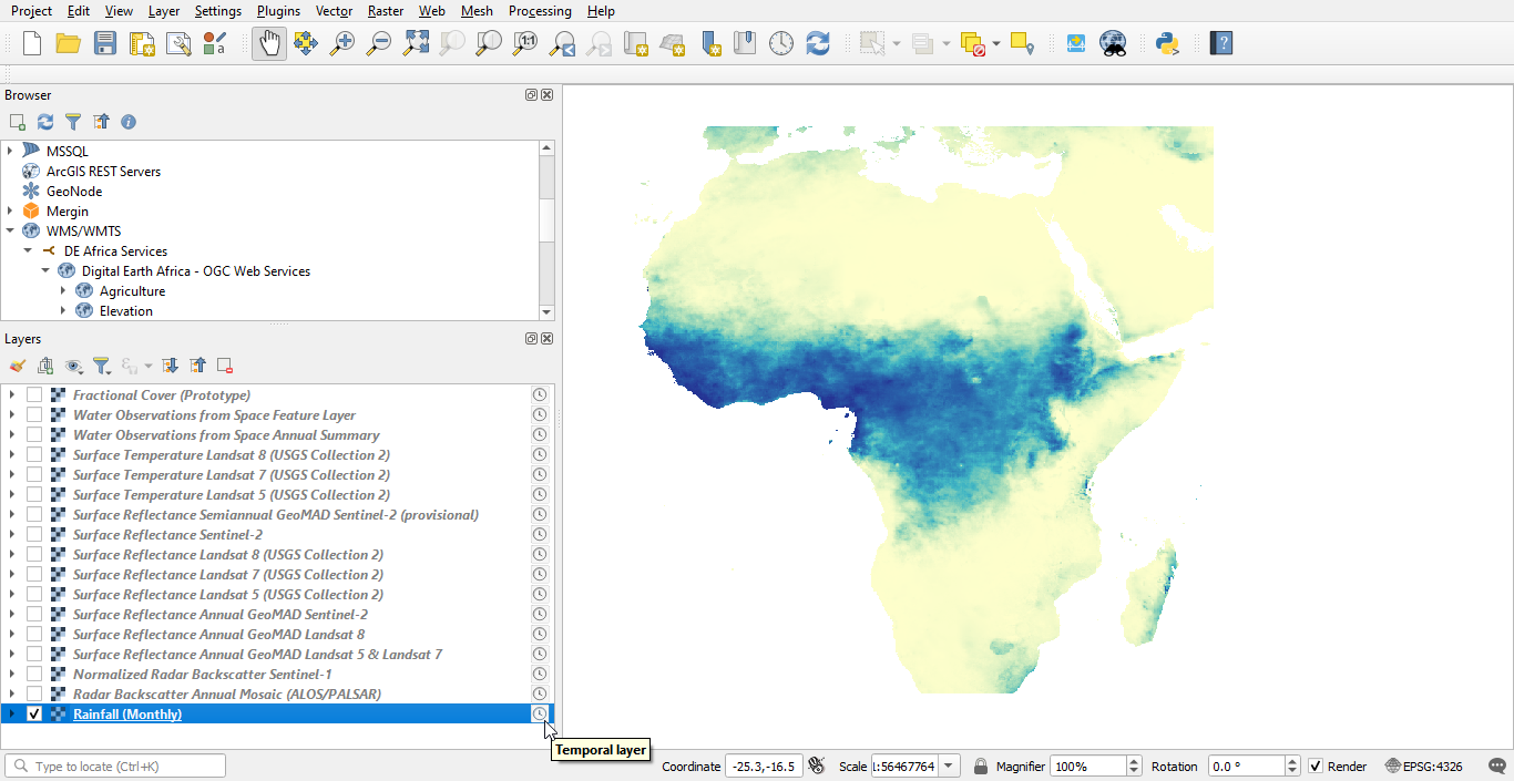 QGIS - View Temporal Layer in Layer Panel