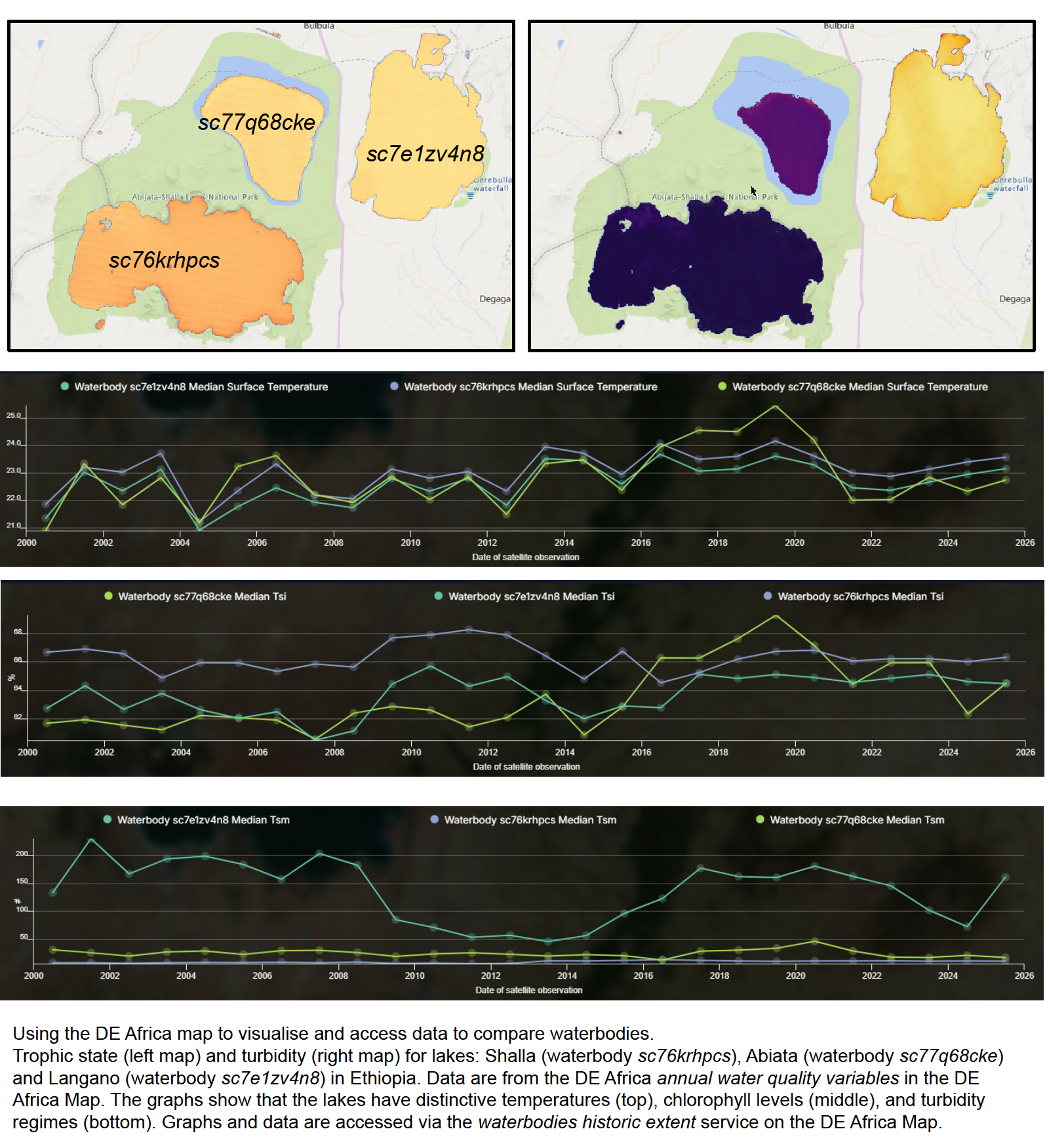 Abiata v Langano v Shalla in maps