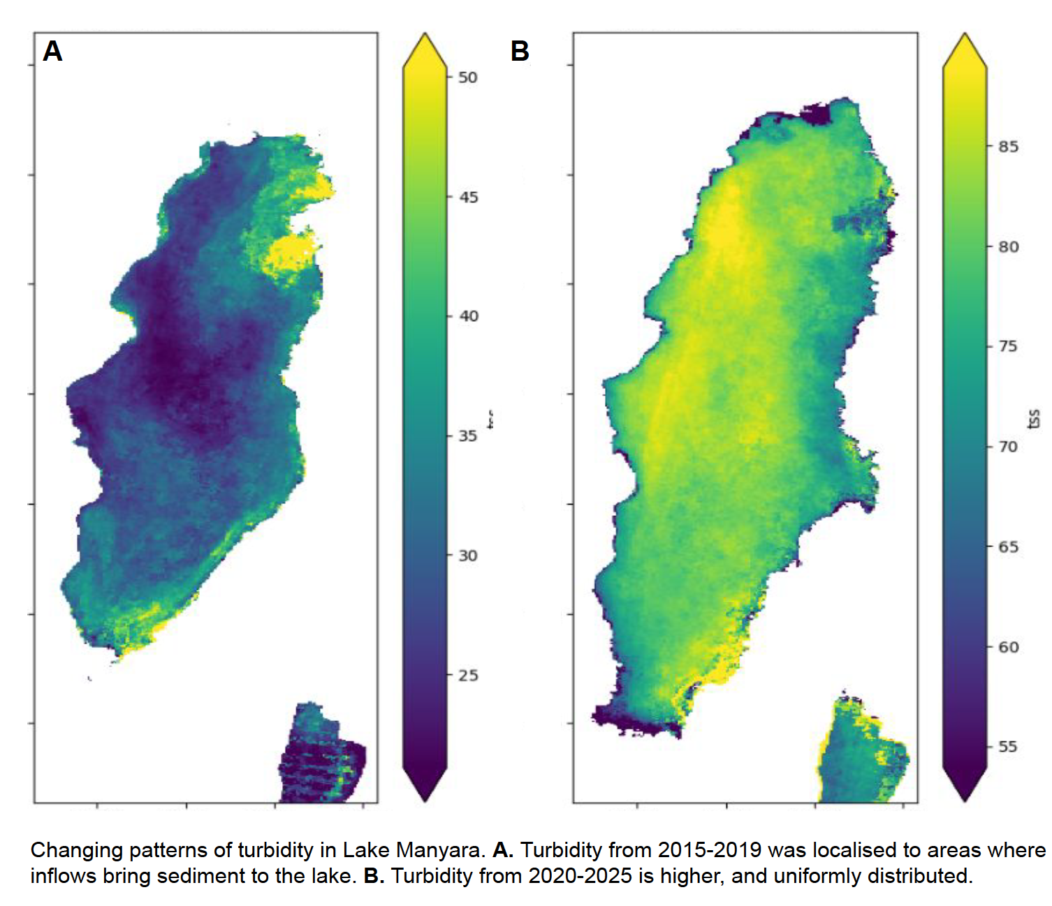 Statistical confirmation of change in a waterbody